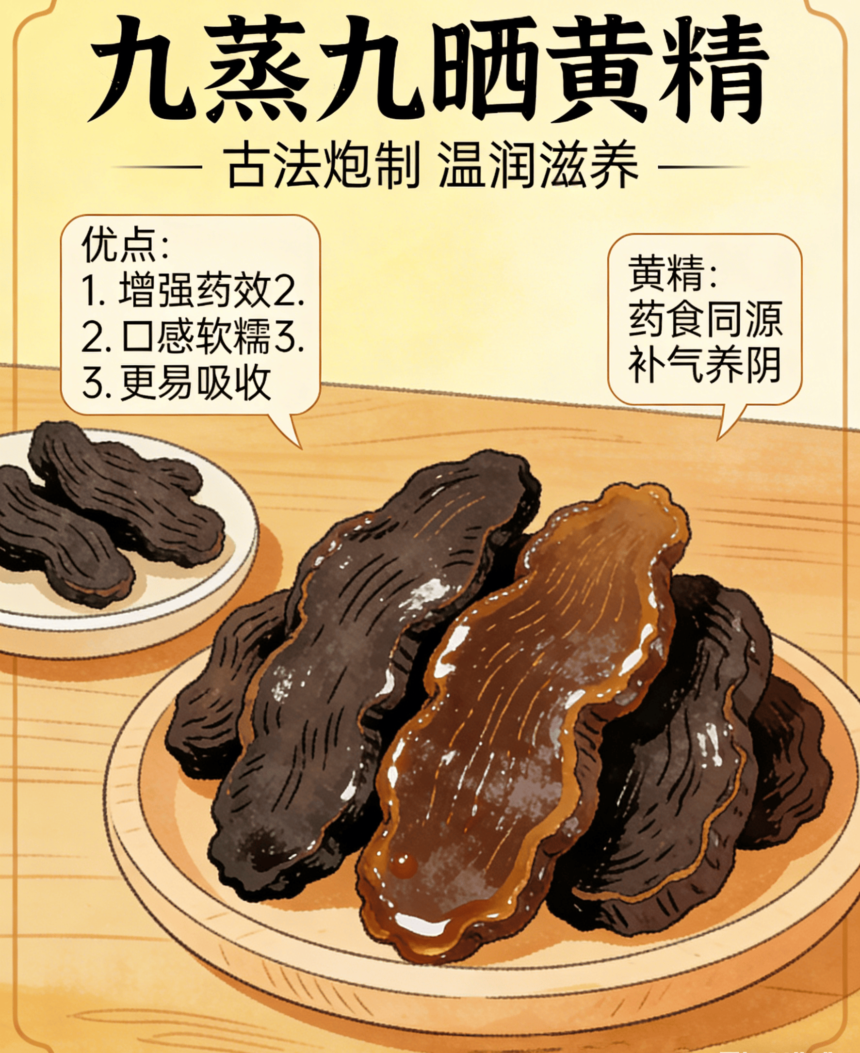 古法炮制九蒸九晒黄精 古法炮制九蒸九晒黄精